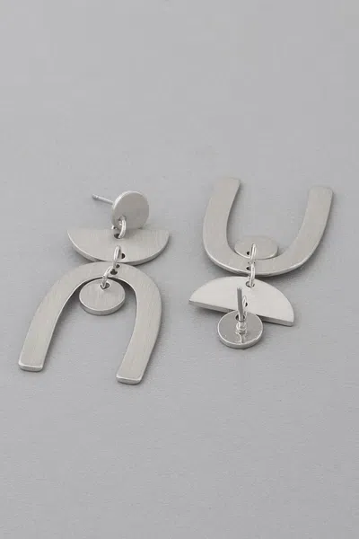Fashnzfab Multi Shape Arch Earrings In Silver