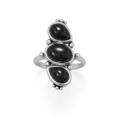 Fashnzfab Multi Shape Black Onyx Ring