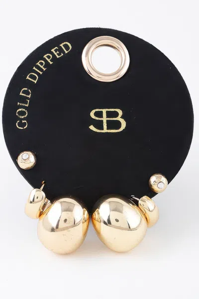 Fashnzfab Multi Shiny Curved Earrings Set In Gold