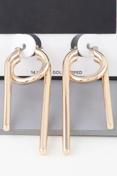Fashnzfab Multi Shiny Modern Drop Earrings In Gold