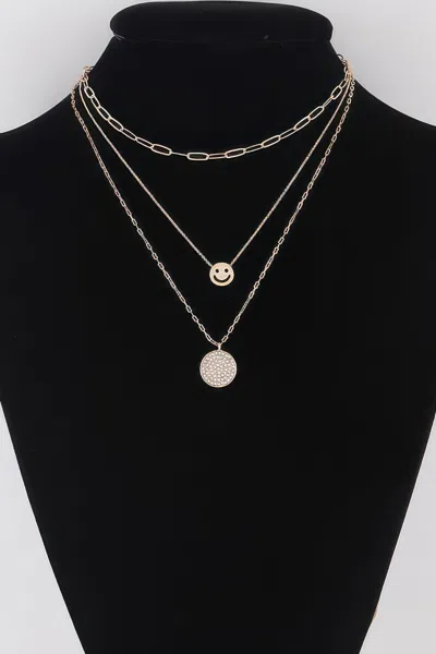 Fashnzfab Multi Smiley Face Necklace