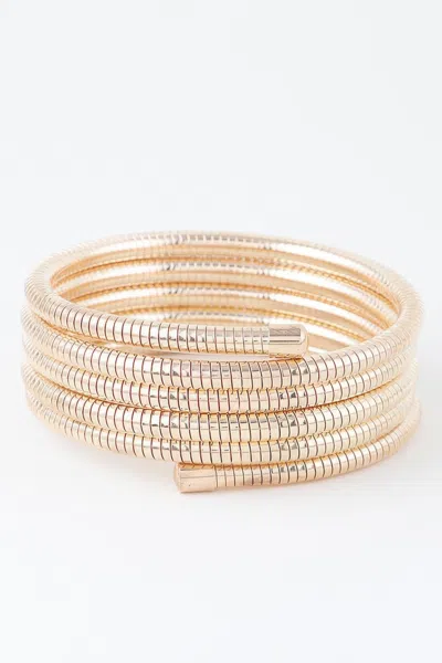 Fashnzfab Multi Snake Chain Wrap Bracelet In Gold