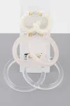 Fashnzfab Multi Solid Hoop Earrings Set In White