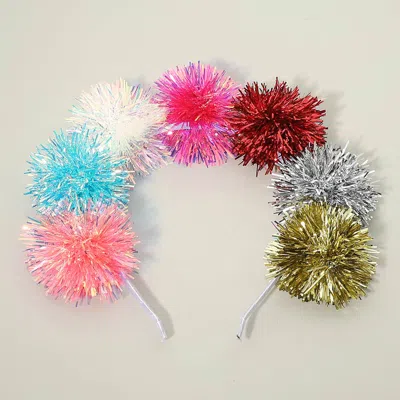 Fashnzfab Multi Sparkle Tinsel Pom Party Headband