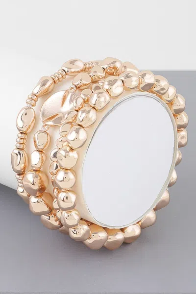 Fashnzfab Multi Stone Beaded Bracelet In Gold