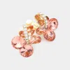 Fashnzfab Multi Stone Cluster Clip On Evening Earrings - Gold, Peach In Multi
