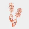 Fashnzfab Multi Stone Cluster Dangle Evening Earrings - Peach In Pink