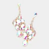 Fashnzfab Multi Stone Cluster Dangle Evening Earrings In Multi
