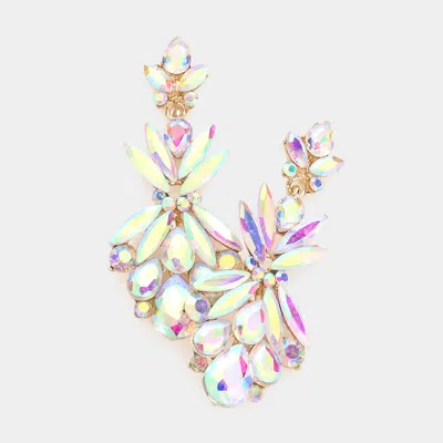 Fashnzfab Multi Stone Cluster Dangle Evening Earrings