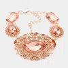 Fashnzfab Multi Stone Cluster Evening Bracelet Peach In Pink