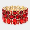 Fashnzfab Multi Stone Cluster Evening Stretch Bracelet Siam In Multi