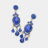 Fashnzfab Multi Stone Dangle Evening Earrings - Sapphire In Blue
