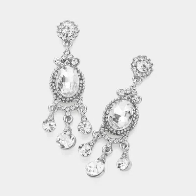 Fashnzfab Multi Stone Dangle Evening Earrings In Metallic