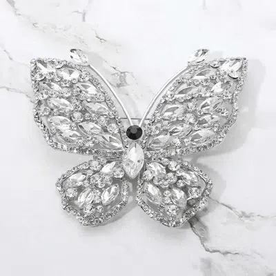 Fashnzfab Multi Stone Embellished Butterfly Pin Brooch