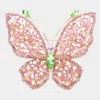 Fashnzfab Multi Stone Embellished Butterfly Pin Brooch In Gold