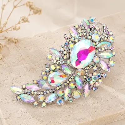 Fashnzfab Multi Stone Embellished Pin Brooch