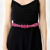 Fashnzfab Multi Stone Embellished Sash Ribbon Bridal Wedding Belt / Headband In Multi