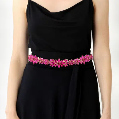 Fashnzfab Multi Stone Embellished Sash Ribbon Bridal Wedding Belt / Headband