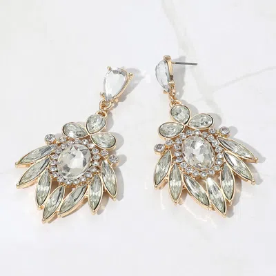 Fashnzfab Multi Stone Evening Earrings In Gold