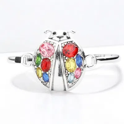 Fashnzfab Multi Stone Metal Ladybug Hook Bracelet
