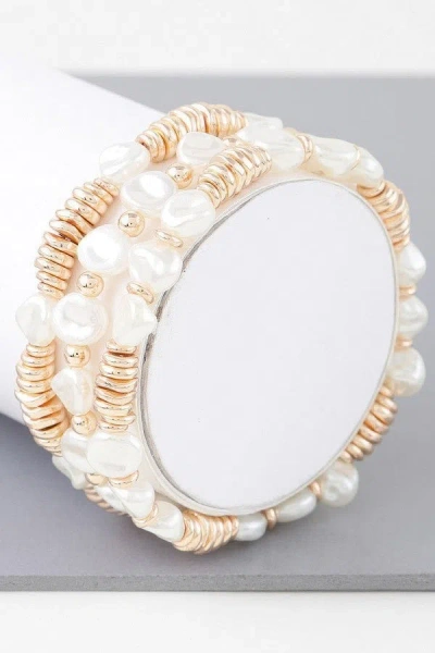 FASHNZFAB MULTI STONE N DISC BRACELET