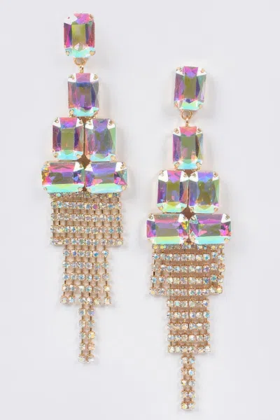 Fashnzfab Multi Stone Party Earrings In Blue