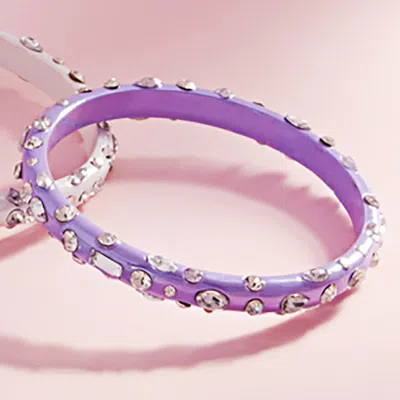 Fashnzfab Multi Stone Paved Bangle Bracelet Lavender In Purple