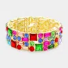 Fashnzfab Multi Stone Stretch Evening Bracelet In Multi