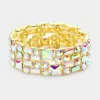 Fashnzfab Multi Stone Stretch Evening Bracelet Ab, Gold In Gold
