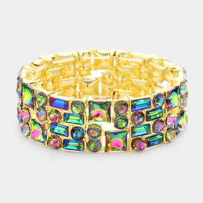 Fashnzfab Multi Stone Stretch Evening Bracelet Vitrail Medium