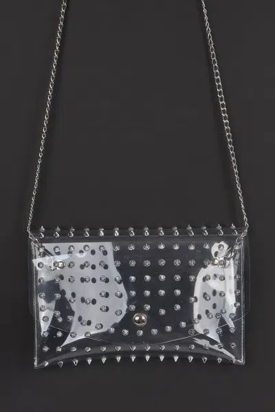 Fashnzfab Multi Stoned Cross Body Chain Strap Visible Clutch