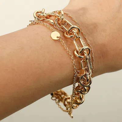 Fashnzfab Multi Strand Knot Chain Bracelet Gold