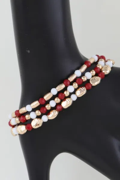 Fashnzfab Multi Tone Stone Beaded Bracelet In Gold