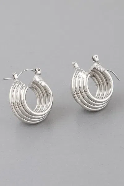 Fashnzfab Multi Tube Hoop Earrings In Silver