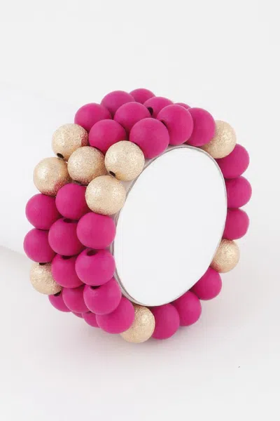 Fashnzfab Multi Two Toned Bead Bracelet In Pink