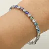 Fashnzfab Multicolor Evil Eye Cz Stone Cluster Link Bracelet In Multi