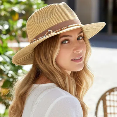 Fashnzfab Multicolor Trim Bow Band Woven Straw Summer Fedora Hat