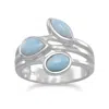 Fashnzfab Multishape Larimar Ring In Silver