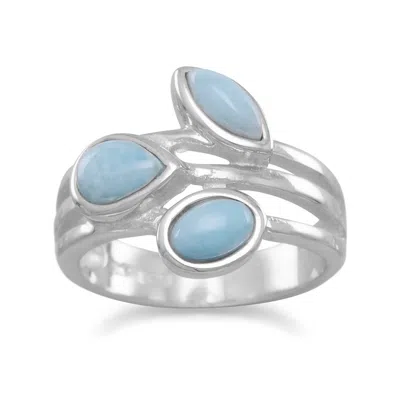 Fashnzfab Multishape Larimar Ring In Silver