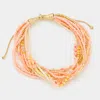 Fashnzfab Multi-strand Boho Beaded Adjustable Pull Tie Bracelet In Multi