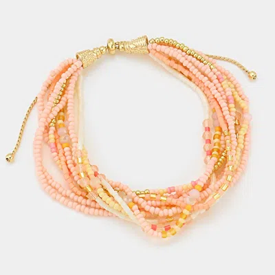 Fashnzfab Multi-strand Boho Beaded Adjustable Pull Tie Bracelet
