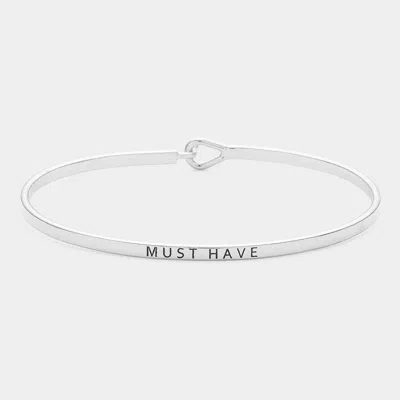 Fashnzfab Must Have Thin Metal Hook Bracelet Rhodium In Multi