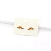Fashnzfab Mustache Stud Earrings In Brown