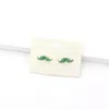 Fashnzfab Mustache Stud Earrings In Green