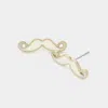 Fashnzfab Mustache Stud Earrings In White