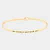 Fashnzfab My Story Is Not Over Yet Thin Metal Hook Bracelet Gold In Gold