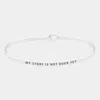 Fashnzfab My Story Is Not Over Yet Thin Metal Hook Bracelet Rhodium In Multi