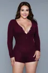 Fashnzfab Nala Romper Burgundy