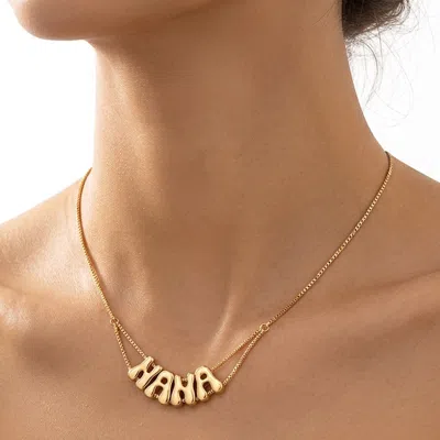Fashnzfab Nana Bubble Letter Pendant Necklace In White