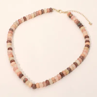 Fashnzfab Natural Beaded Necklace In Silver